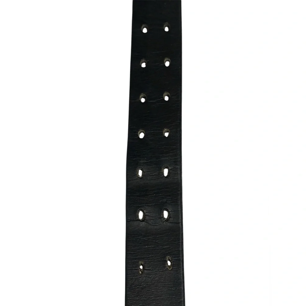 Hanks The Legend 56 Black Leather Double Prong Roller Buckle Wide Belt USA Made